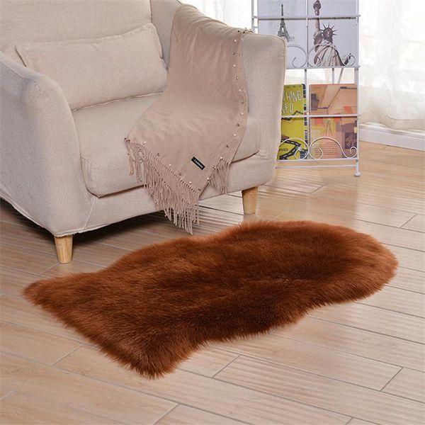 

60x100cm home decoration soft faux fur sheepskin chair cover warm hairy carpet seat pad washable bedroom mat carpets