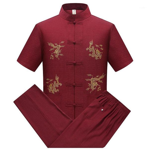 

tang ethnic costume middle aged and old chinese suit spring summer men's short sleeve shirt casual shirts, White;black