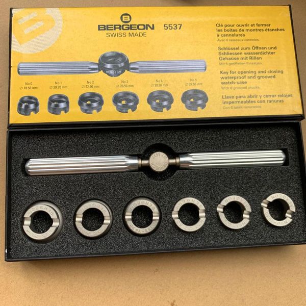 

repair tools & kits bergeon 5537 key for opening and closing waterproof grooved watch-cases with 6 chucks
