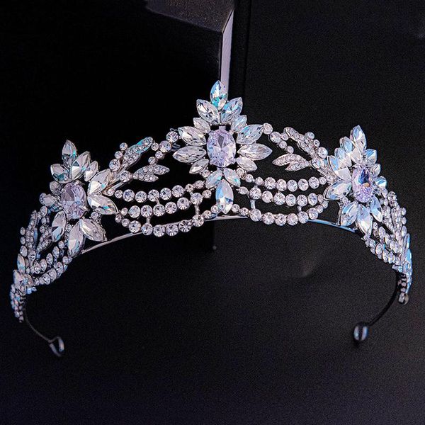 

hair clips & barrettes - sale bridal crown headwear full rhinestones inlaid retro headdress luxury wedding birthday accessories for girl, Golden;silver