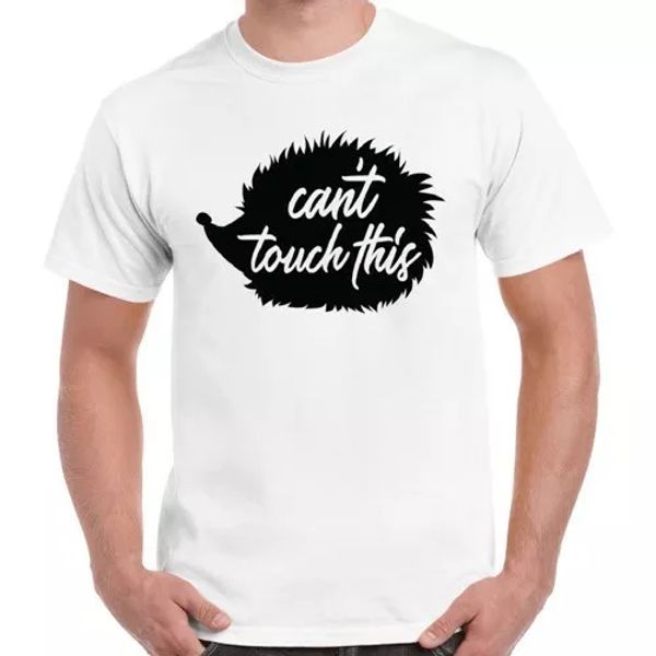 

can't touch this hedgehog cool funny retro t shirt 2249, White;black