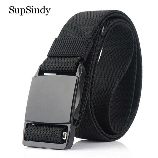 

belts supsindy military combat tactical for men quick release metal buckle stretch elastic nylon training canvas belt male strap, Black;brown