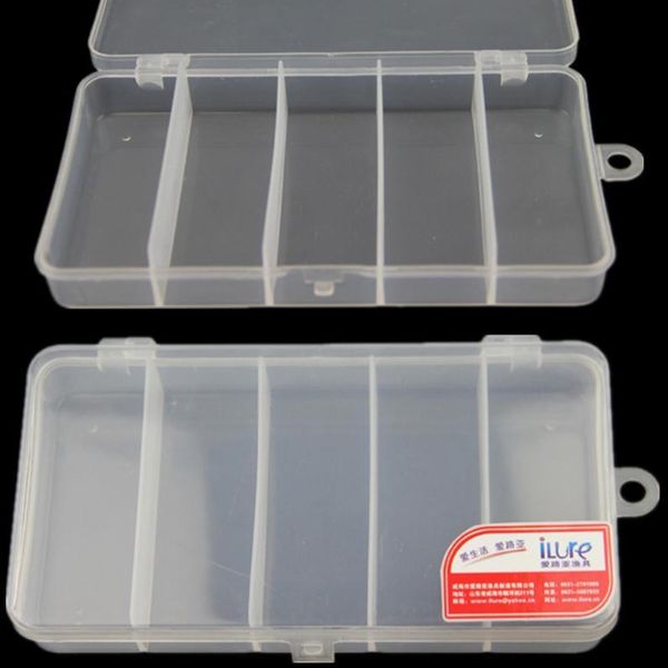 

portable 5 compartments sea fishing boxes transparent tackle box lure storage for outdoor accessories