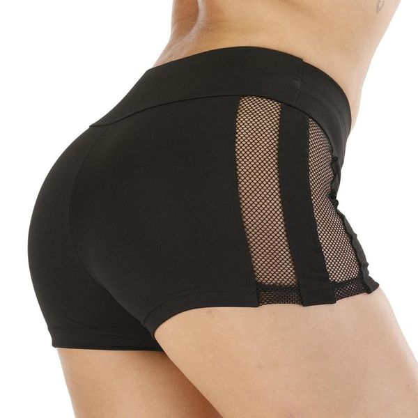 

women's shorts women high waist seamless fitness side hollow out summer sports running gym breathable casual, White;black