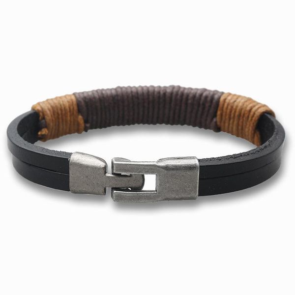 

multilayer leather bracelet men jewelry boho rock wood bead bracelets for women love vintage & bangles gift sl154 charm, Golden;silver