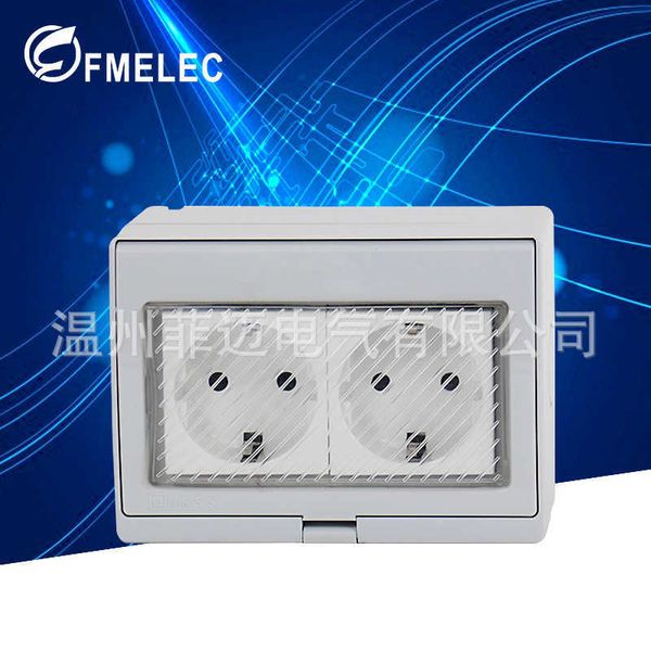 

two waterproof surface mounted two position german socket, wall socket