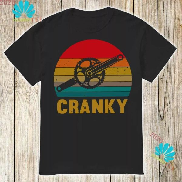 

bicycle cranky vintage t-shirt, White;black