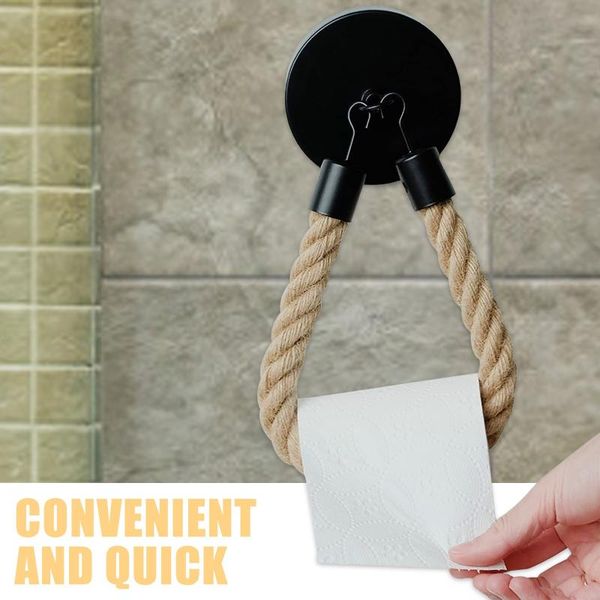 

toilet paper holders vintage style woven hanging rope roll holder decor towel wall rack accessories #2g