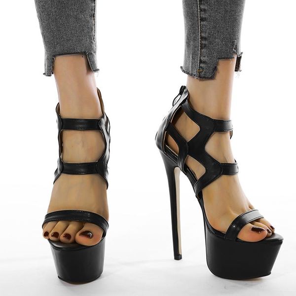 

dress shoes 16cm high heel sandals thin party fashion 6cm platform black heels sandalen dames