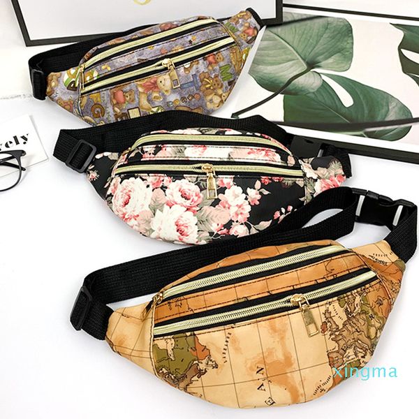 

water resistant fashion women printed fanny pack waist pouch bum bag travel money pouch hip purse