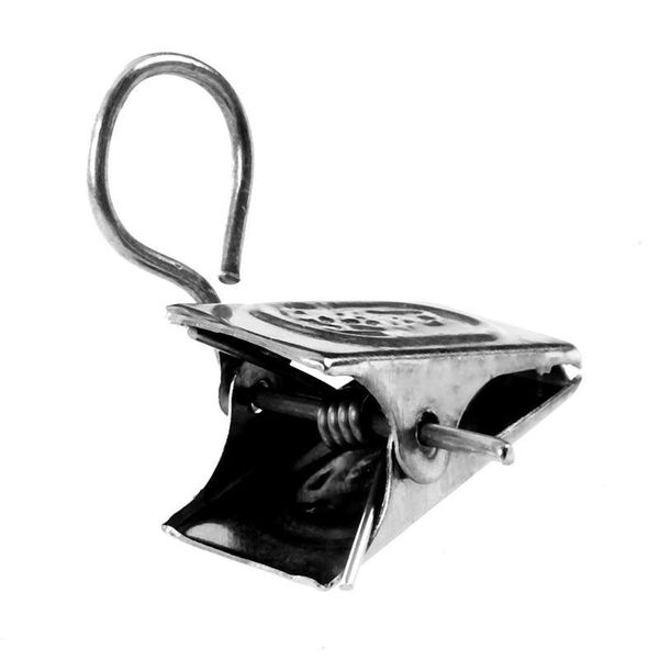 

curtain & drapes 40 pcs silver tone metal sprung alligator clips w hook