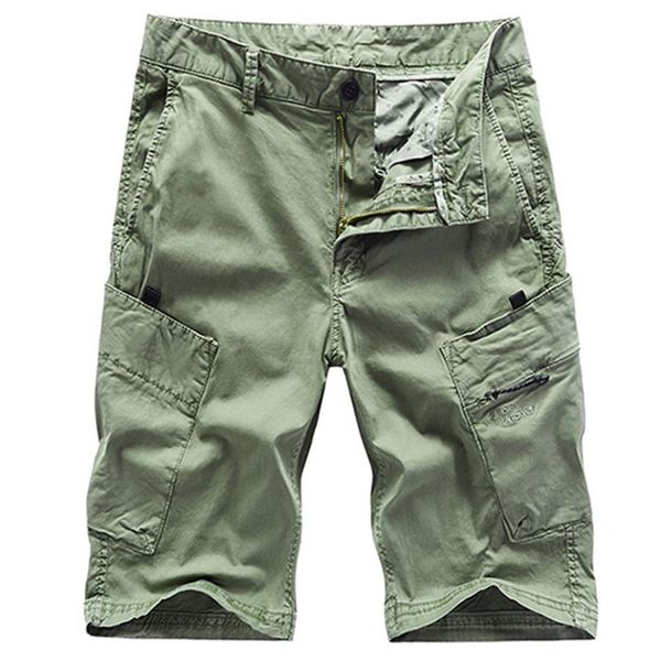 

isurvivor 2021 men solid color summer cotton cargo shorts hombre male casual fashion slim fit knee length beach men's, White;black