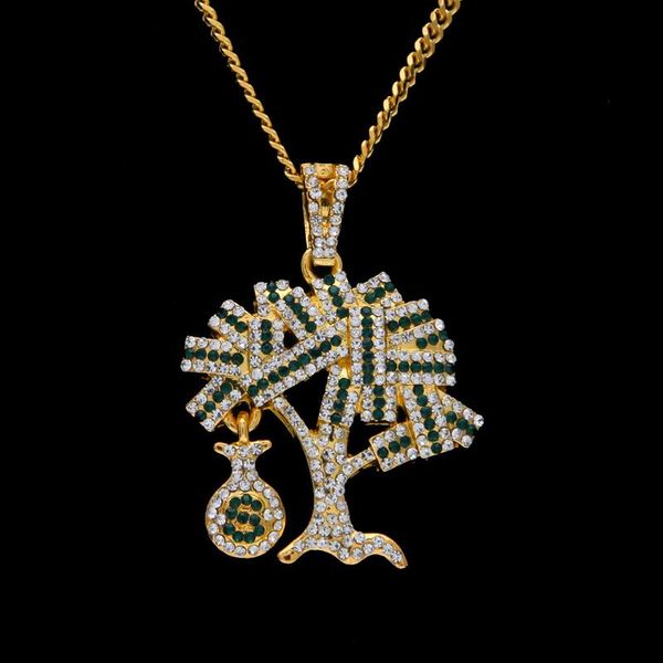 

pendant necklaces aitiei cash cow baguette stone charm cubic with box chain statement necklace men women hip hop jewelry dollarstree gift, Silver