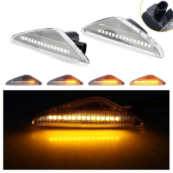 

emergency lights 2pcs led dynamic turn signal side marker light sequential blinker lamp for x3 f25 x5 e70 x6 e71 sb20 auto accessory