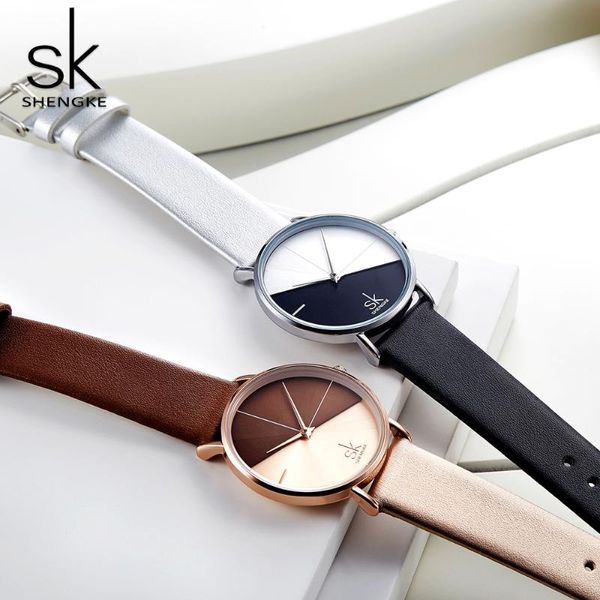 

wristwatches women watch ladies elegant genuine leather simple ultrathin quartz wristwatch mujer bayan kol saati montre feminino, Slivery;brown