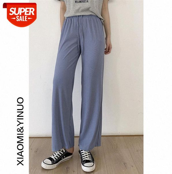 

[ou fan] 7853 women's wide-leg slacks and pant, thin, high-waist, straight, mopping trouser #h39u, Black;gray