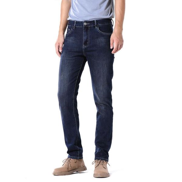 

men's jeans trend straight trousers, Blue
