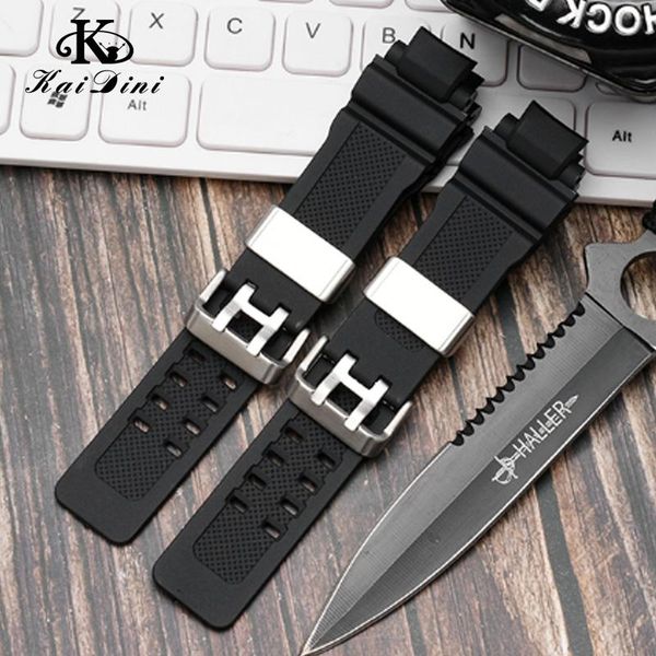 

watch bands silicone rubber strap for gw-a1100 g-1400 gw-4000 ga-1000 waterproof sports bracelet wristwatch replacement, Black;brown