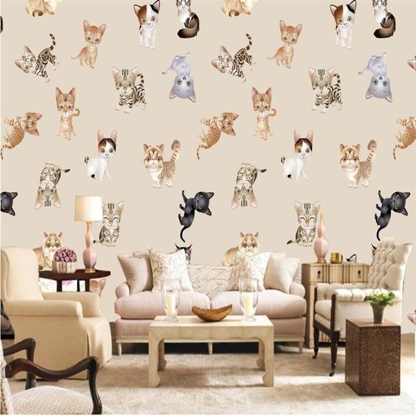 

wallpapers youman customize animal wallpaper cartoon kitten 3d wall paper environment friendly kitchen tv background