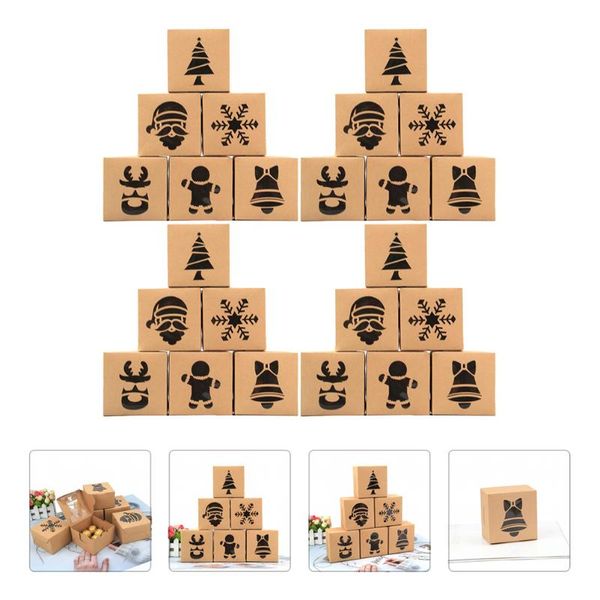 

gift wrap 24pcs christmas biscuit boxes cake packing candy (assorted color)