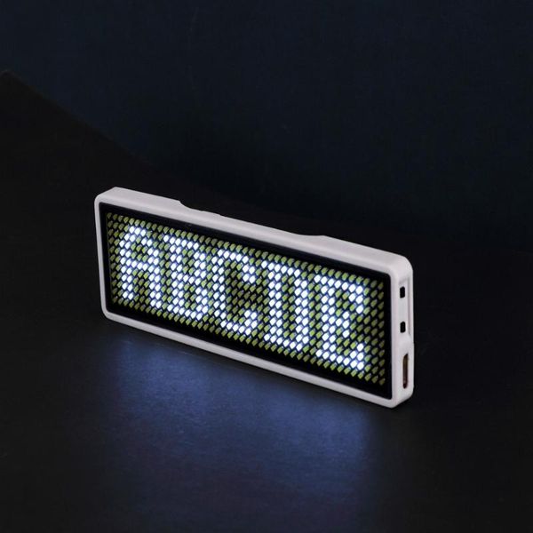 

modules led name tag badge scrolling display digital rechargeable advertising white