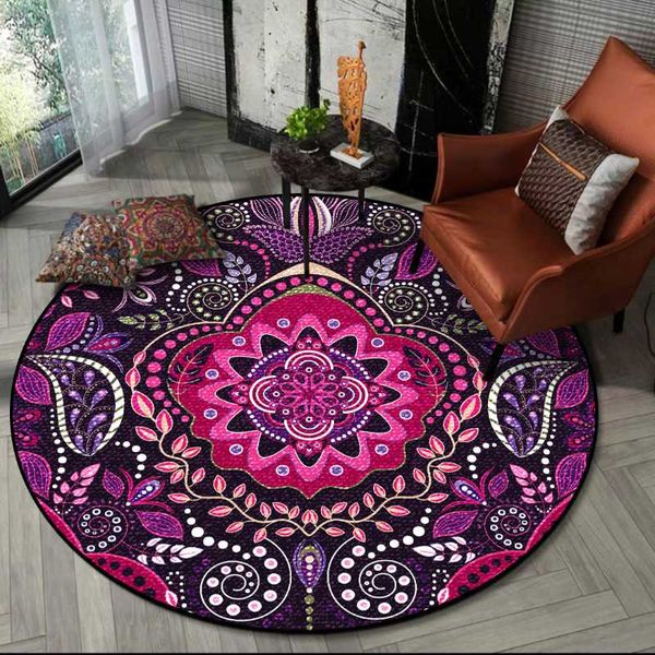 

carpets bohemia ethnic round floor carpet soft classic geometric flower sofa bedroom rug for child retro large area living room