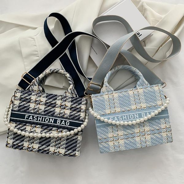

evening bags women's bag fashion letter printing pu leather cloth shoulder crossbody ladies casual zipper with pearl chain small handba