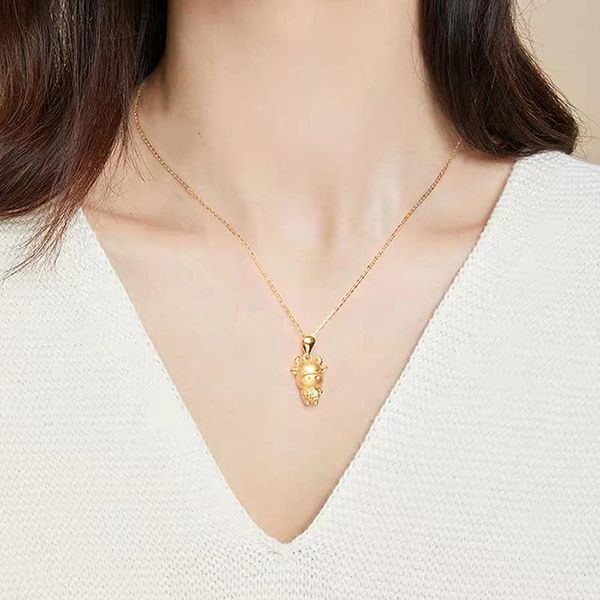 

charms lucky 2021 year of commemorative coin ox gold necklace pendant creative gifts, Bronze;silver