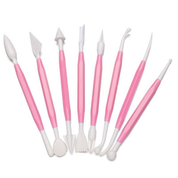 

baking & pastry tools 8pcs cake carved group pink fondant sugar flower sculpture shaping diy kitchen accessories