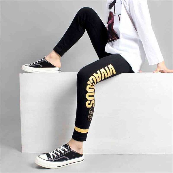 

girls leggings 10 12 years teenage girls cotton pant fashion golden print black kids sport trousers spring fall students bottoms, Blue