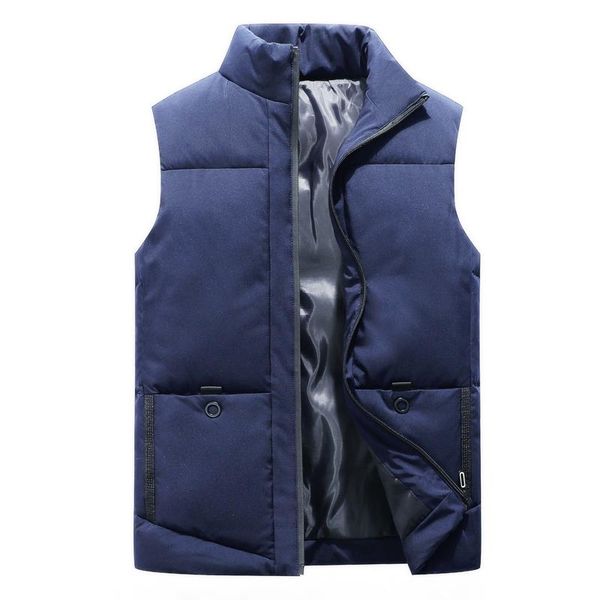 

men's vests winter men jacket cotton vest thick sleeveless coat male warm waistcoat gilet work, Black;white
