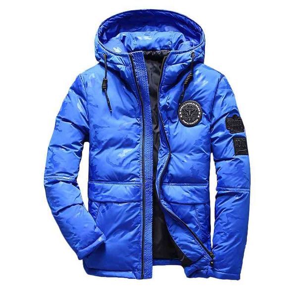

new brand light men warm thermal windproof fashion casual hooded detachable winter men's down et overcoat, Black