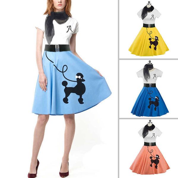 

sleeved dress summer dr's drs vip dog print casual dr, Black;gray