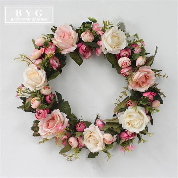 

decorative flowers & wreaths korean simulation rose wreath wedding bride party travel room garlands decoration supplies