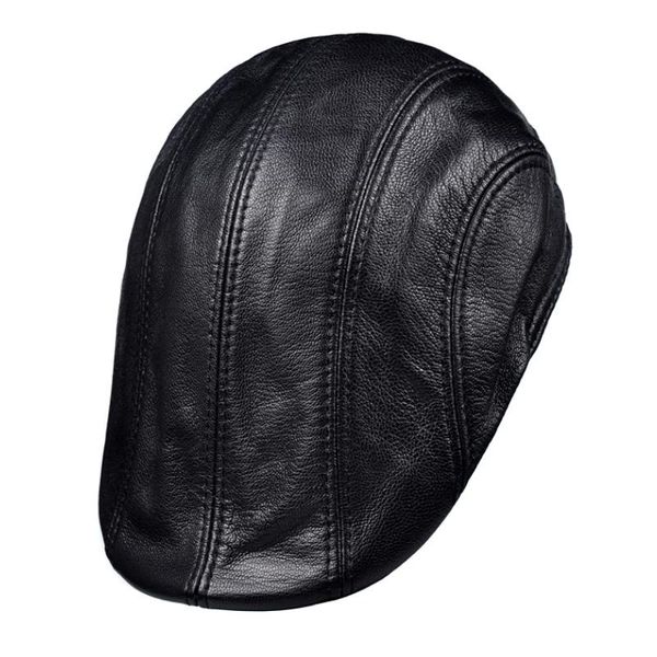 

berets man women real sheep leather cap hat 2021 brand sboy beret golf hunting genuine caps hats black brown, Blue;gray