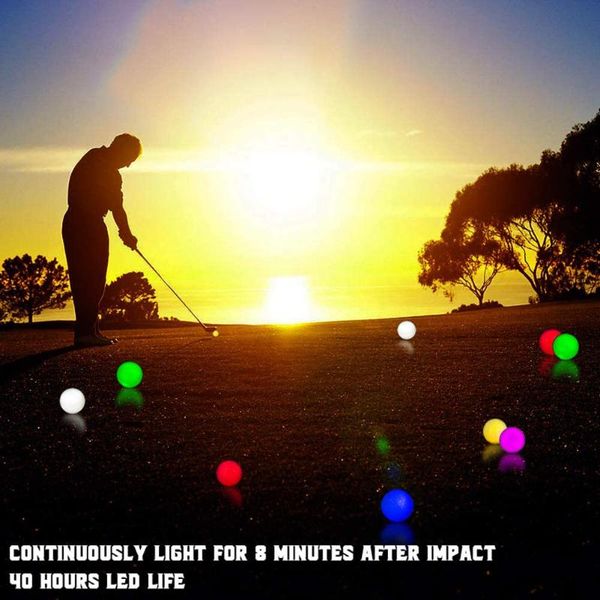 

party decoration 1pc waterproof led golf balls for night training glow flashing in the dark bright sports random color