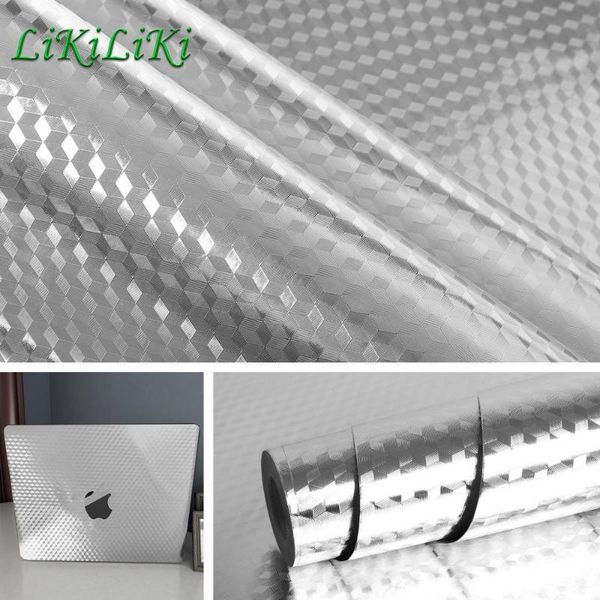 

wallpapers modern waterproof self adhesive wallpaper roll for kitchen stove backsplash aluminum sticker furniture home decor sticky decals