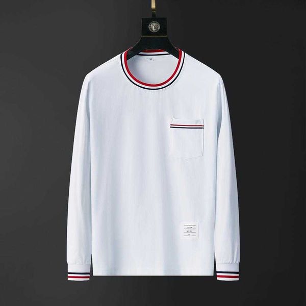 

men's t-shirts brand men clothing t shirts fall long sleeve black white clothes plus size homme korean style fashion fd8r, White;black
