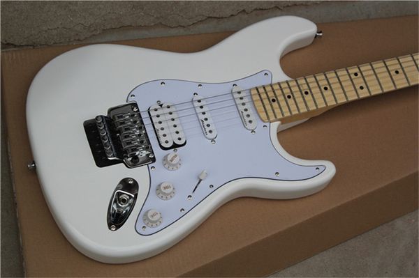 

factory store white body hss pickups maple neck fretboard st 6 strings electric guitar guitarra