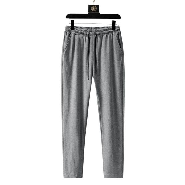 

men's pants 2021 solid color straight casual lace up, Black