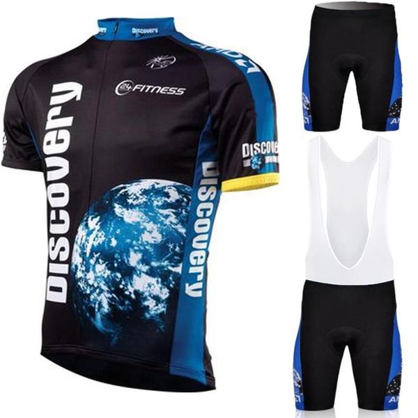 

racing sets 2021 discovery cycling jersey set summer clothing men's road bike shirt suit bicycle bib shorts mtb wear maillot culotte, Black;blue