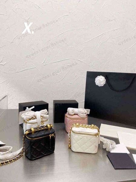 

lambskin gold ball small square box messenger belt bag women handbag designers