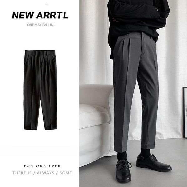 

men's trousers korean style 2021 straight leg casual the office a formal occasions listing fashion trend suits & blazers, White;black