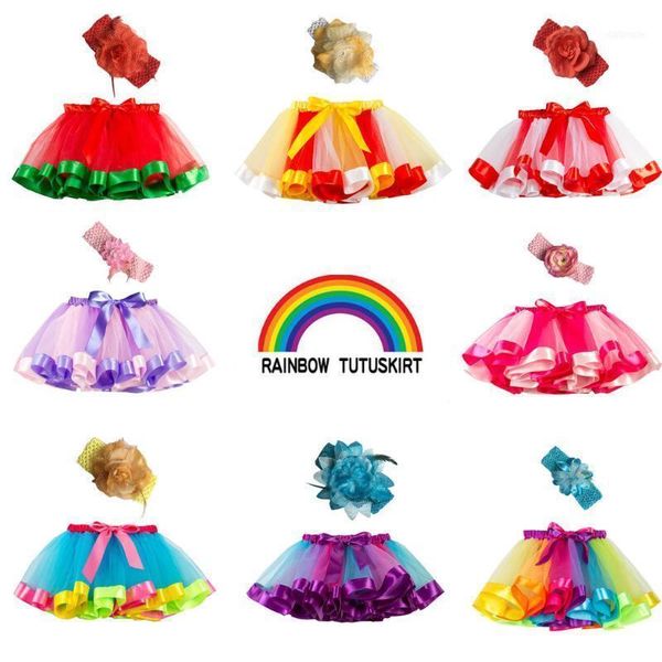 

skirts girls kids tutu party dance ballet skirt toddler baby costume headband clothing sets summer set 2y-11y1, Blue