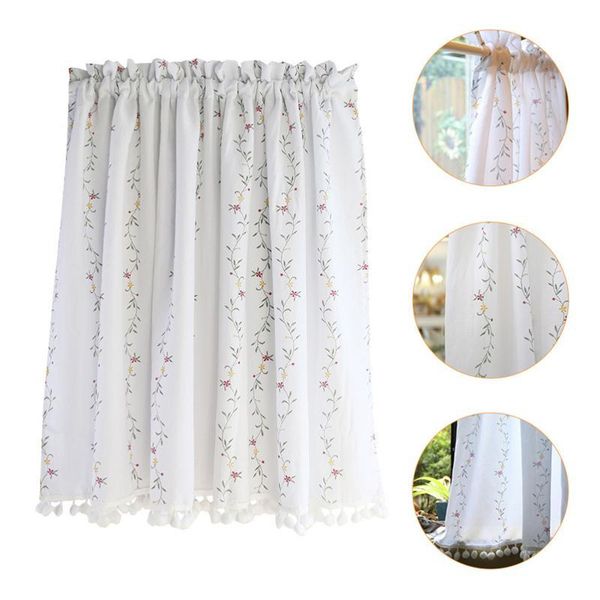 

curtain & drapes 1pc delicate floral half window short practical blackout
