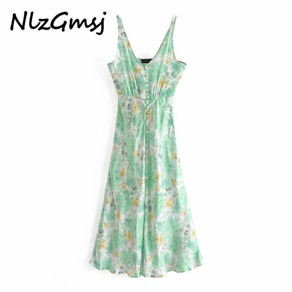 

dres fashion floral ruffled midi elegant party gown v neck sleeveless side vents female es 04 210628, Black;gray