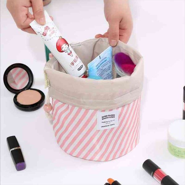 

women makeup drawstring cosmetic round bags travel organizer make up case storage pouch toiletry beauty kit necessaries