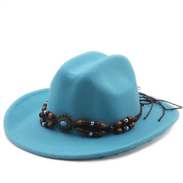 

design 100% wool fedora hat for women men peacock blue felt jazz couple cap panama party trilby cowboy cap, Blue;gray