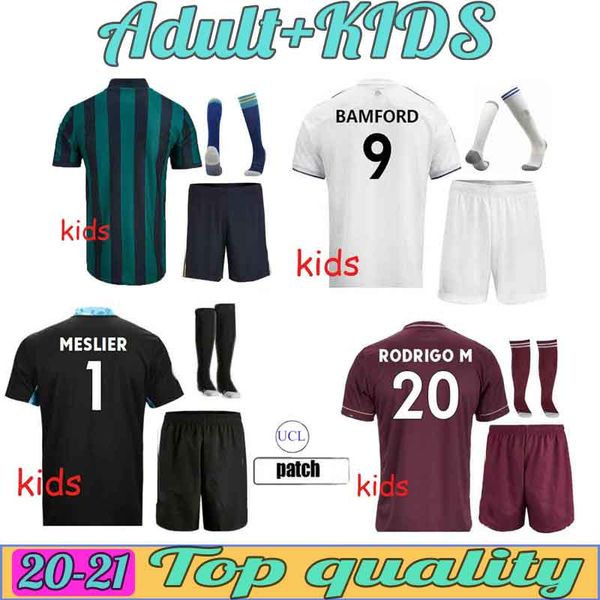 

leeds soccer jersey united 20 21 t roberts harrison hernandez costa bamford alioski clarke 2021 football shirt uniforms men kids kit 77, Black;yellow