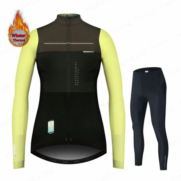 

racing sets fashion woman cycling clothing winter thermal fleece jersey set lady ropa ciclismo long sleeve mountain bike, Black;blue